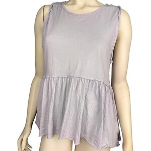 Free People We The Free Babydoll Tank Top XS Pastel Lavender Boho‎ Flowy Peplum